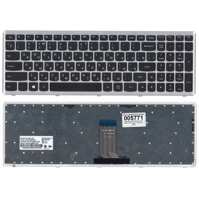 Клавиатура для Lenovo U510 Z710 черная с серебристой рамкой