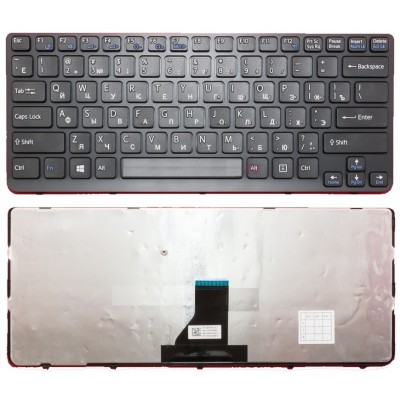 Клавиатура для Sony SVE14, E14 черная с рамкой
