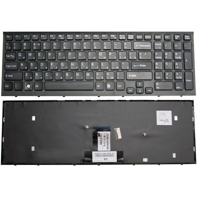 Клавиатура для Sony VPC-EB. Черная, с рамкой.