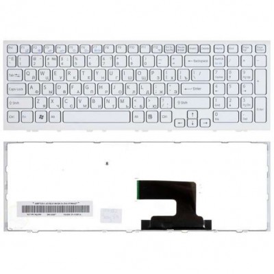 Клавиатура для Sony VPC-EH белая с рамкой