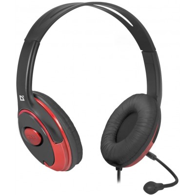 Наушники + микрофон Defender Phoenix 875 (красно-чёрные) 1.8м кабель