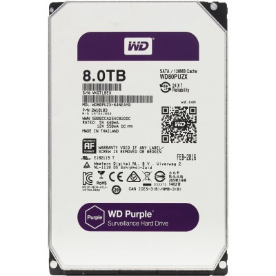 3.5'' HDD SATA 8000 Gb Western Digital Caviar Purple (WD80PUZX)