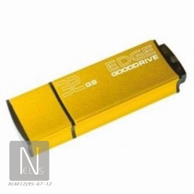 USB Flash Drive32 Gb GOODRAM EDGE USB 2.0  прочный алюминиевый корпус и быстрый перенос данных (GOLD)