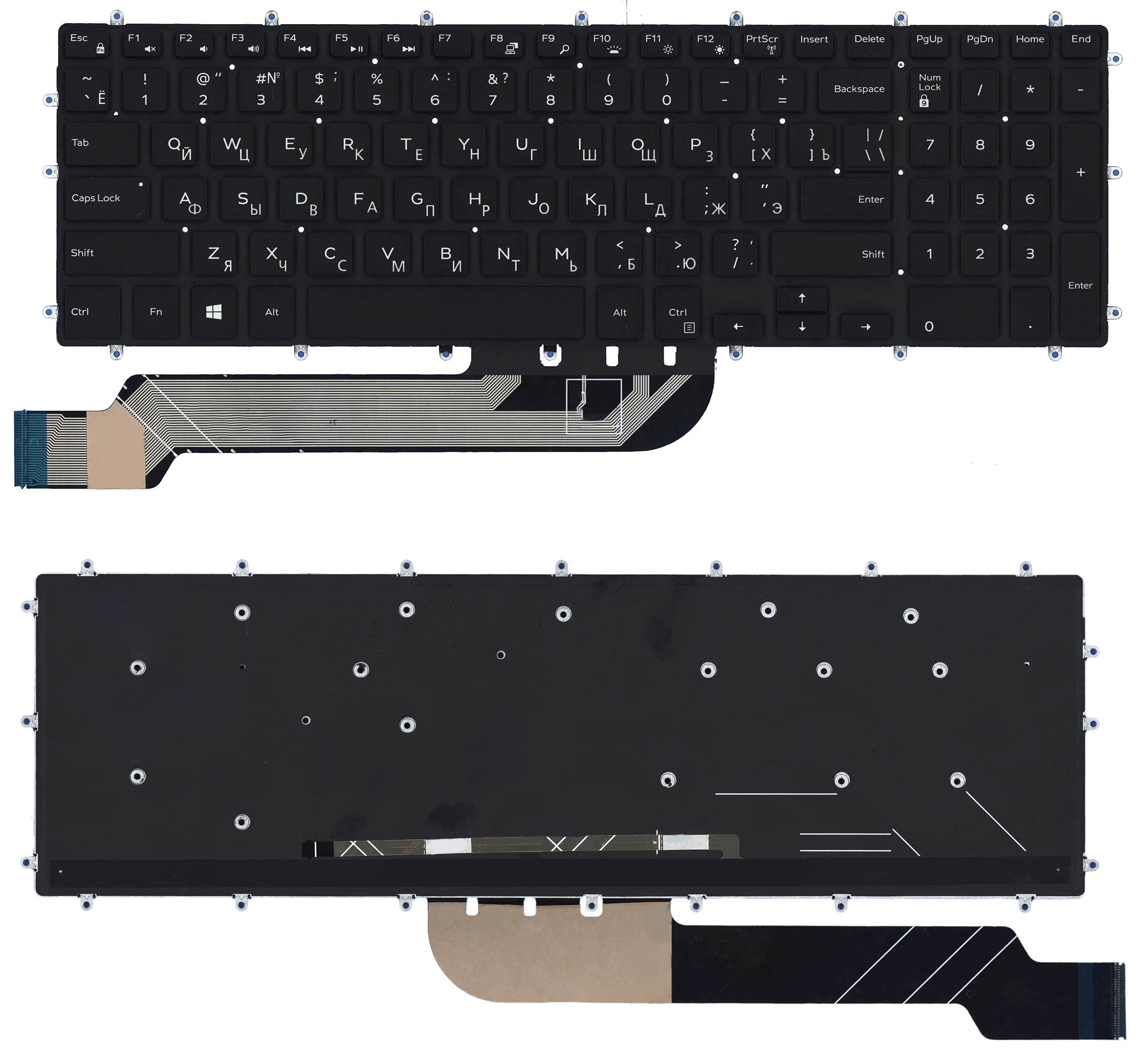 Клавиатура для Dell Inspiron 15-5565 5567 5570 7000 черная