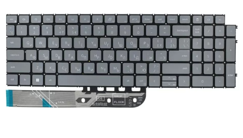 Клавиатура для Dell Inspiron 3511 серая с подсветкой