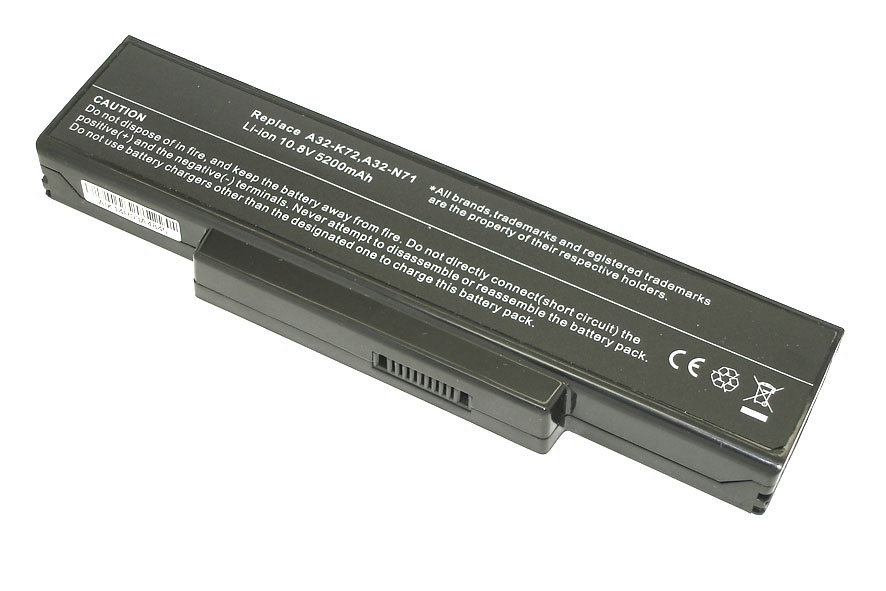 Аккумулятор для Asus K72, K73, N71, N73, A72 5200mAh