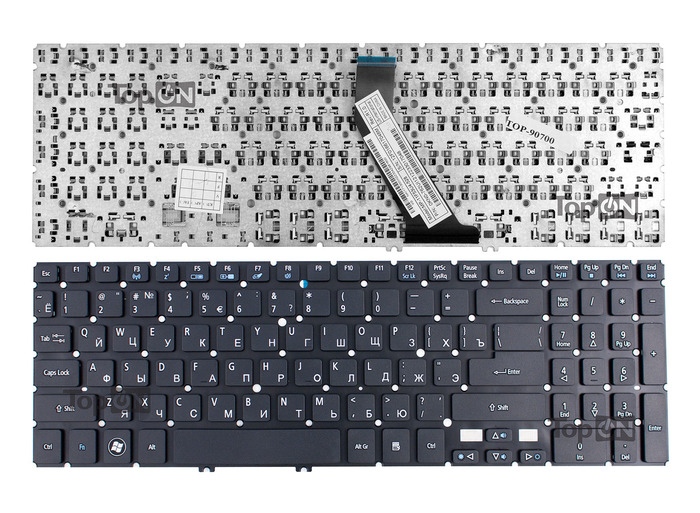 Клавиатура для Acer Aspire V5-531, V5-551, V5-571 черная без рамки